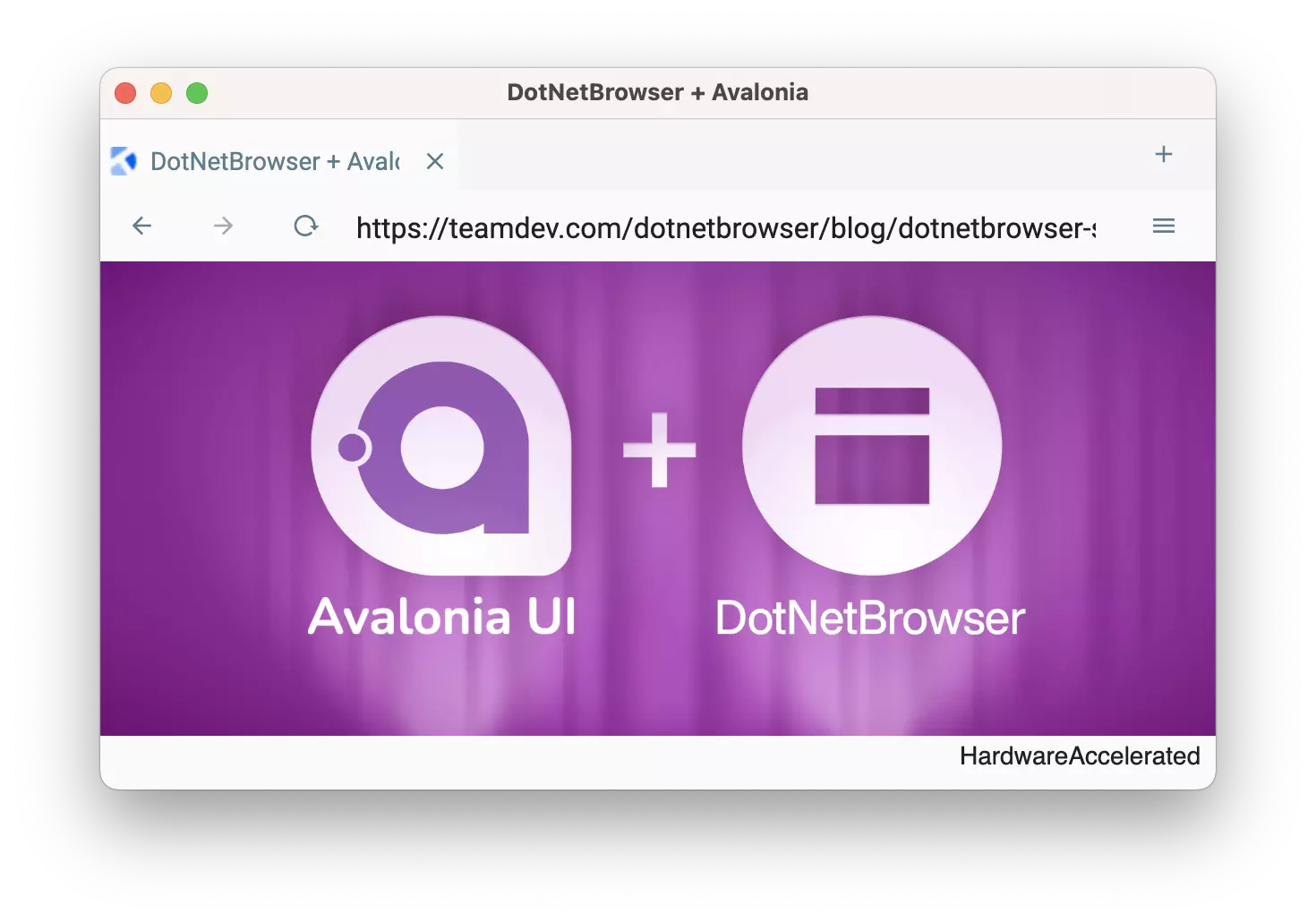 Aplicação Avalonia com DotNetBrowser no macOS