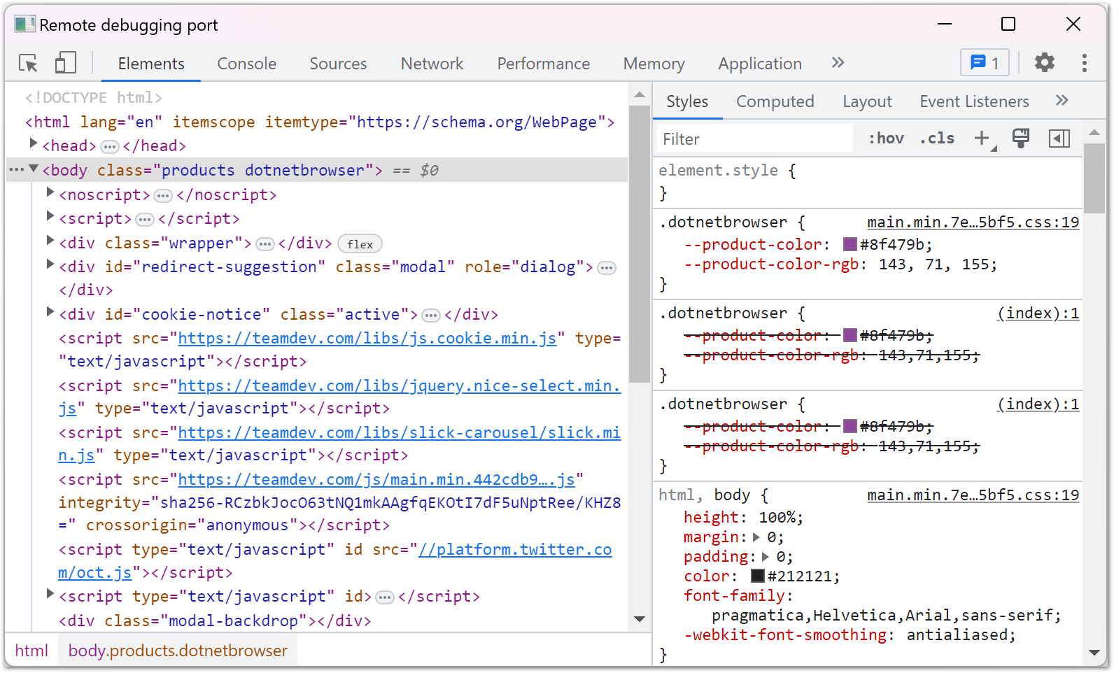 Remote Debugging Port