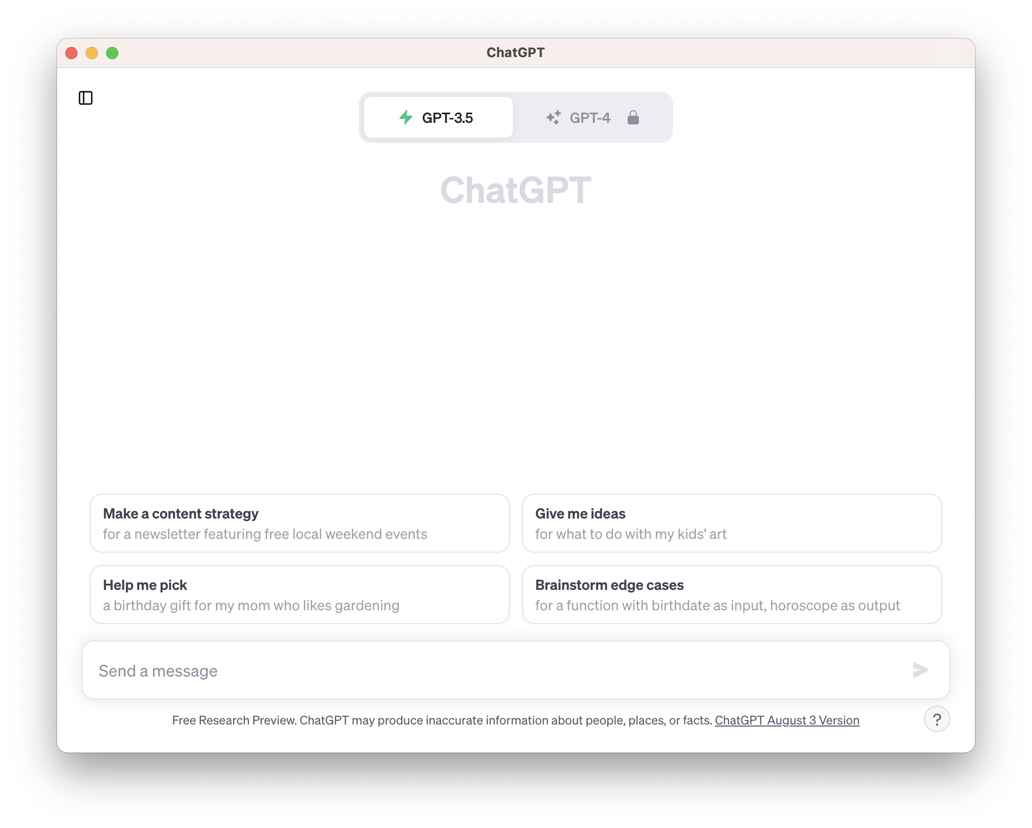 ChatGPT desktop app