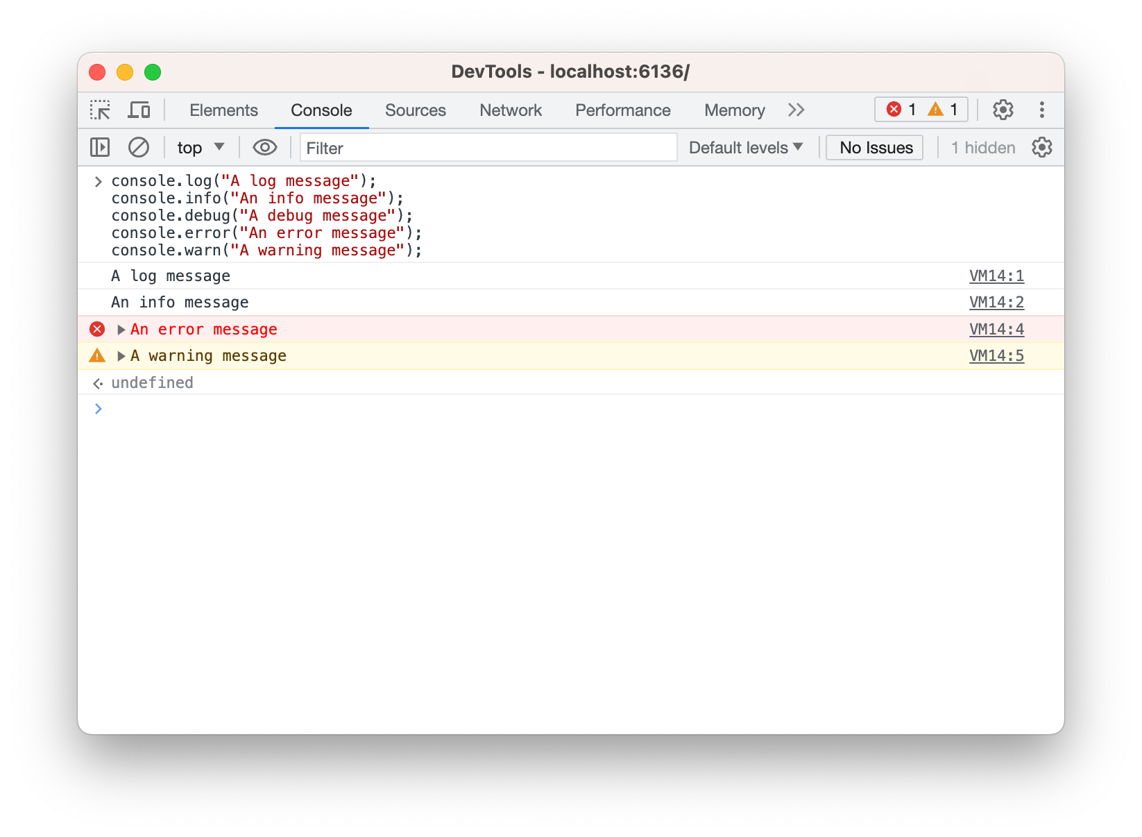 Chromium DevTools Console