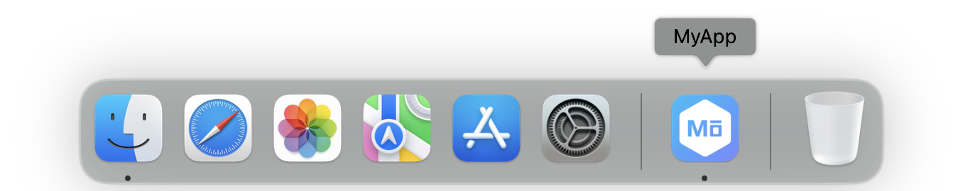 Dock icon on macOS